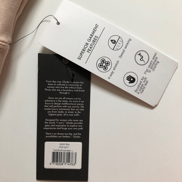 NWT Glyder Tide Sports Bra Rosewater Size Large - Picture 8 of 15